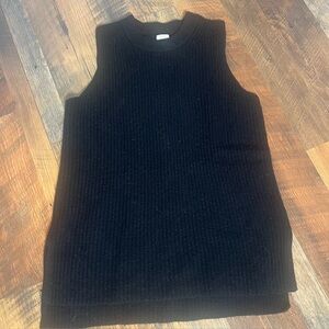 J. Crew knit, round neck sleeveless black sweater, size small